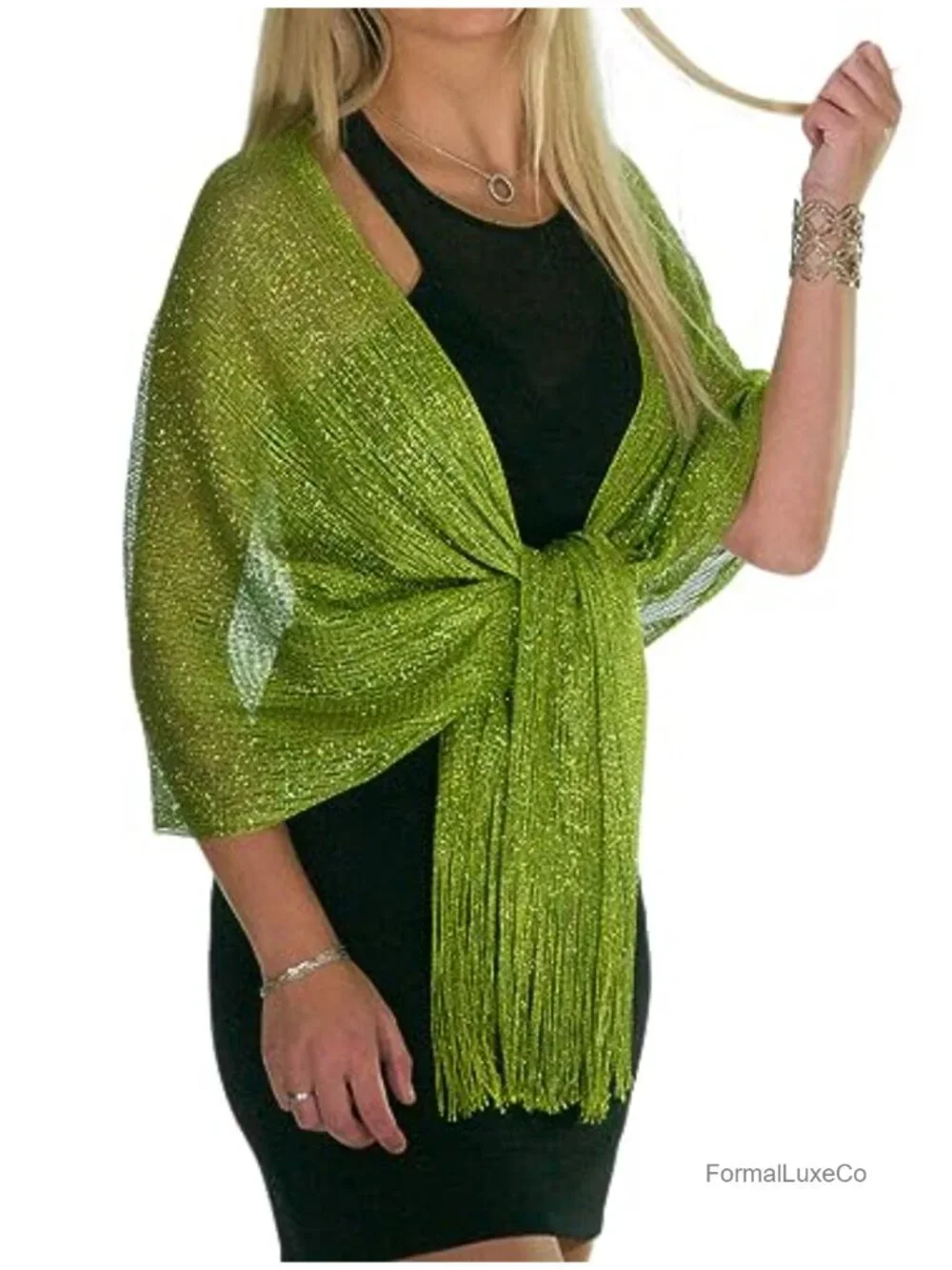 Metallic Glitter Shawl Wrap for Evening Dresses Party Wedding Accessory